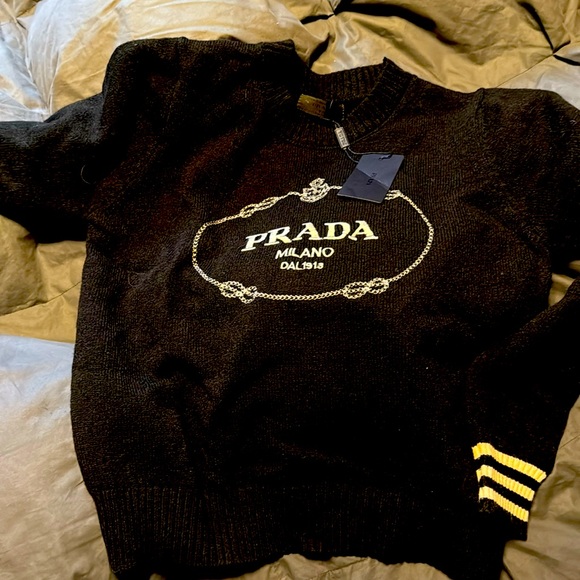 Prada sweater black with white stripes size XS - Picture 1 of 4